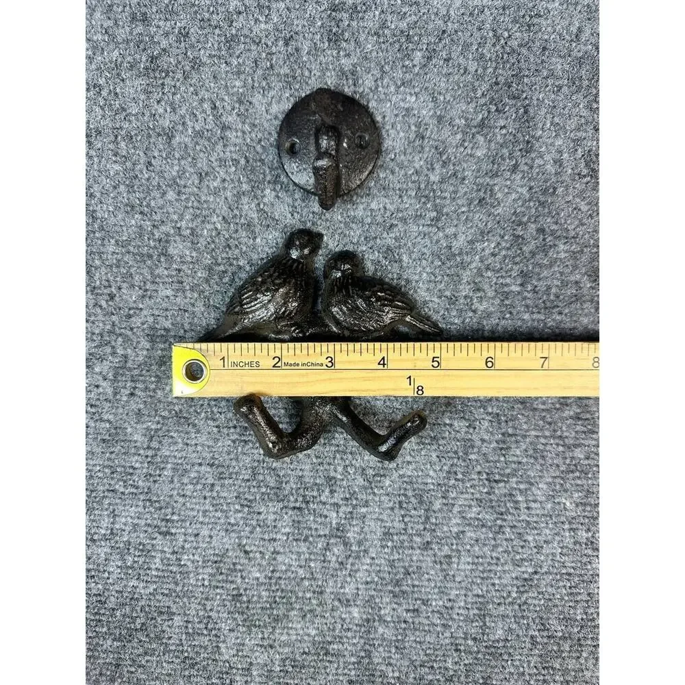 Cast Iron Wall Hooks Birds Decorative Coat Hat Key Hook Set